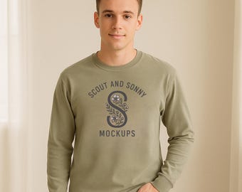 Comfort Colors 6014 Mockup in Hemp