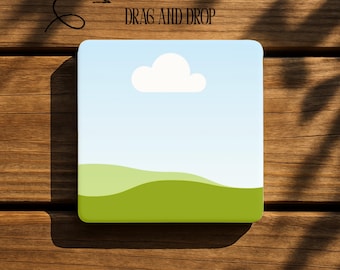 Custom Square Ceramic Coaster Mockup