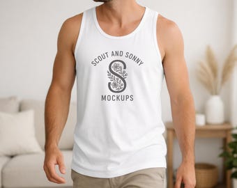 White Bella Canvas 3480 Tank Top Mockup
