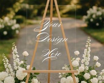 Acrylic Wedding Welcome Sign Mockup (Canva Drag and Drop)