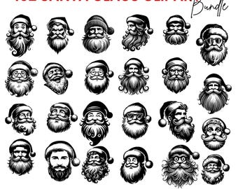 Santa Claus Clipart Bundle: 192 Christmas PNG, SVG, PDF (Digital Download)