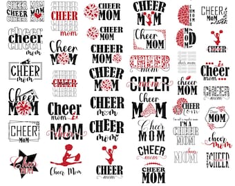 Cheer Mom SVG Bundle, Cheerleading Designs (Digital Download)