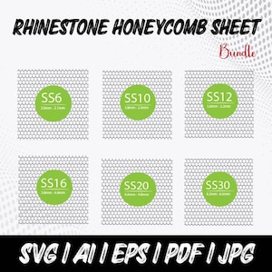 Honeycomb Rhinestone Template Bundle: SS6-SS30 Patterns (Digital Download