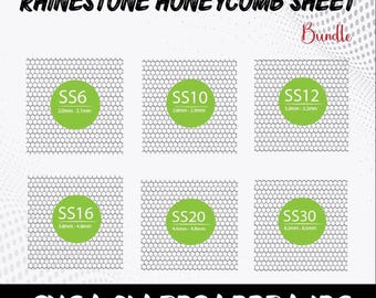 Honeycomb Rhinestone Template Bundle: SS6-SS30 Patterns (Digital Download