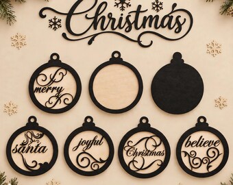 Christmas Ornament SVG Bundle: Multilayer Laser Cut Designs (Digital Download)