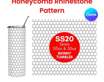Honeycomb Rhinestone Pattern, Skinny Tumbler Template (Digital Download)