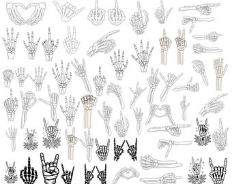 Skeleton Hands SVG Bundle, Halloween Clipart, Cut Files (Digital Download)