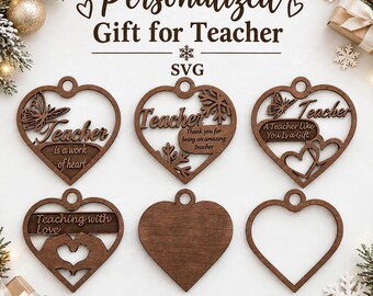 Personalized Gift for Teacher | Christmas Ornament | Gift from Student | Svg Laser-Ready Cut Files