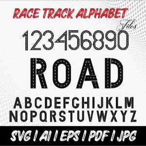 Letter R Racing Track Race Track Alphabet SVG: Road Letters & Numbers Clipart (digital ...