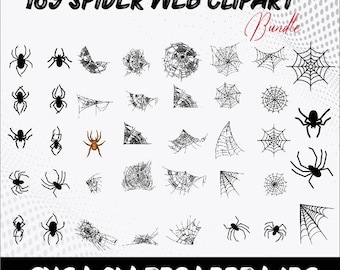 Pacote SVG de teia de aranha: arquivos de corte de Halloween, clipart, estênceis (download instantâneo)