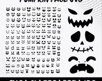 Pumpkin Face SVG: Jack O' Lantern Halloween gesneden bestanden (directe download)