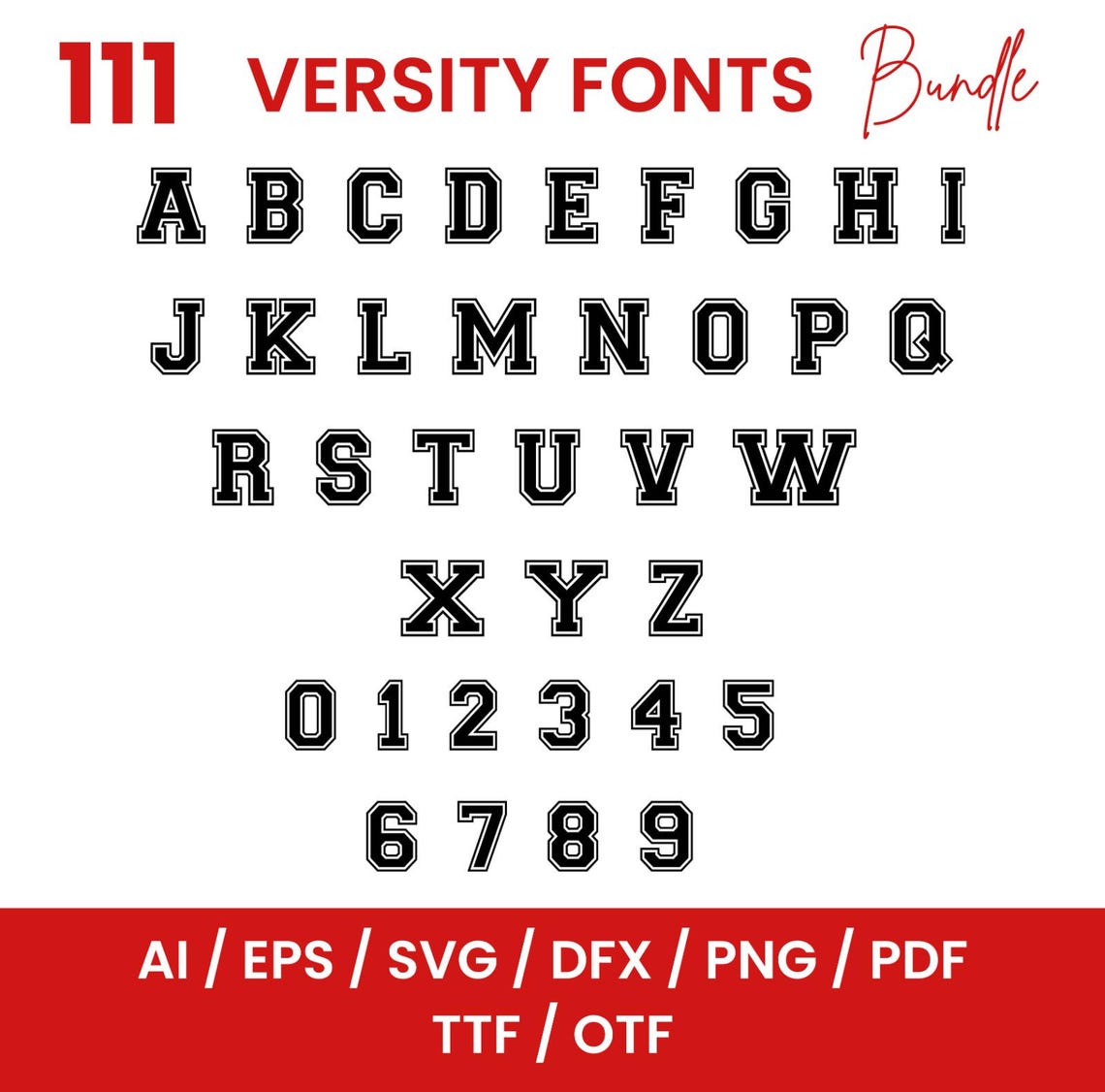 Varsity Font SVG Bundle, Sports Alphabet (digital Download) - Etsy