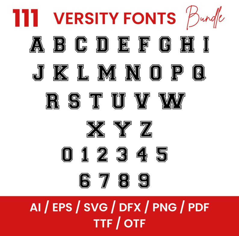 Varsity Font SVG Bundle, Sports Alphabet (digital Download) - Etsy