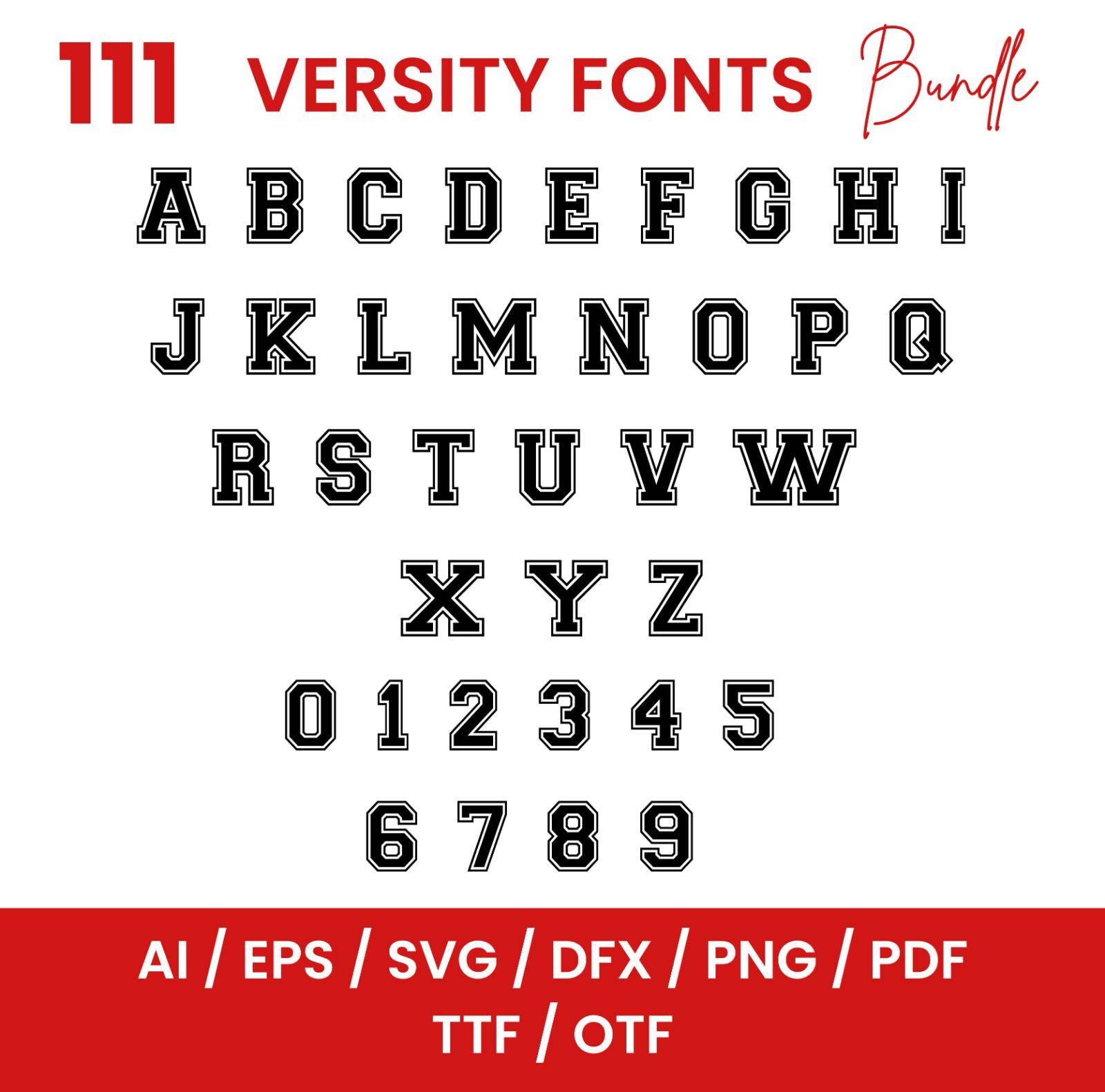 Varsity Font SVG Bundle, Sports Alphabet (digital Download) - Etsy