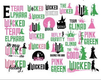 72 Wicked Movie SVG Bundle, Witchy Cricut (Digitaler Download)