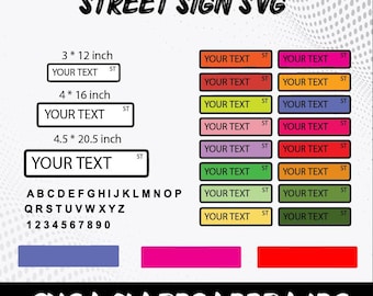 Customizable Street Sign Template, SVG, PNG, PDF (Digital Download)