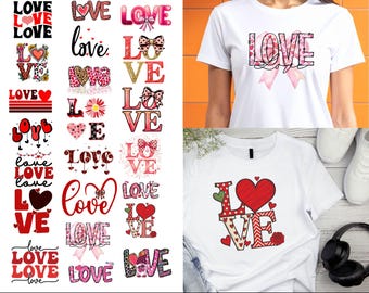 LOVE Coquette Valentine SVG, Pink Bow Heart SVG, penseelstreek hart liefde svg, liefde png, Girly Cute Valentine Shirt Design, Preppy Valentine svg