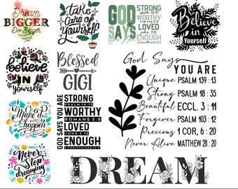 God Says You Are SVG-bundel, christelijke affirmaties (digitale download)