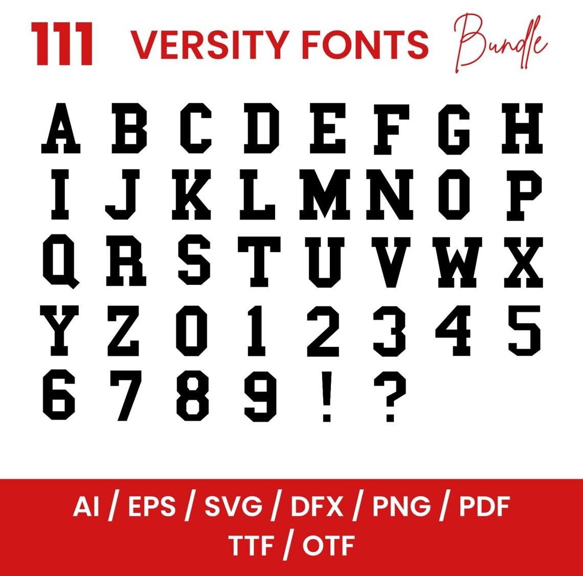 Varsity Font SVG Bundle, Sports Alphabet (digital Download) - Etsy