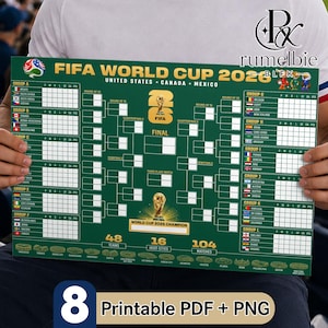 Calendario delle partite dei Mondiali di calcio 2026, poster murale dei Mondiali, tabellone dei Mondiali, poster del calendario USA, download immediato in PDF e PNG