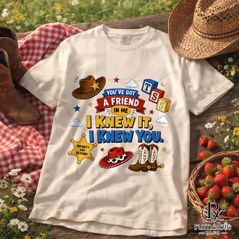 Descarga PNG de Toy Story "Lo sabía, te conocía", Gráfico de pulsera de botas de vaquera del oeste, Diseño de sublimación imagen 5