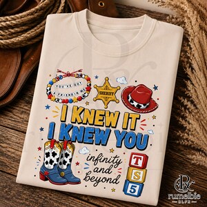 Toy Story I Knew It I Knew You PNG Design, Cowgirl Boots Hat Bracelet Graphic, Toy Story 5 Friendship Sublimation Download image 3