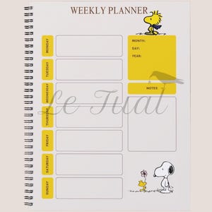 Snoopy Themed Daily Routine Snoopy Weekly Planner | Printable Weekly Organizer | Cute Digital ...