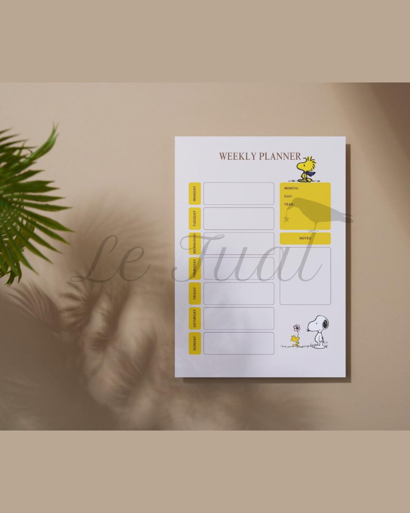 Snoopy Weekly Planner | Printable Weekly Organizer | Cute Digital ...