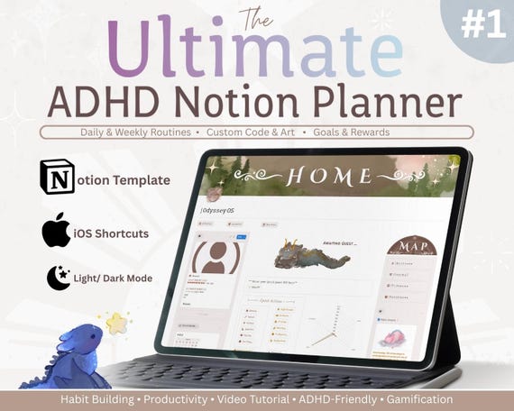 Odyssey OS – 2026 Notion Gamified Life OS | ADHD-Friendly Productivity, Habits, Goals & Life Management System