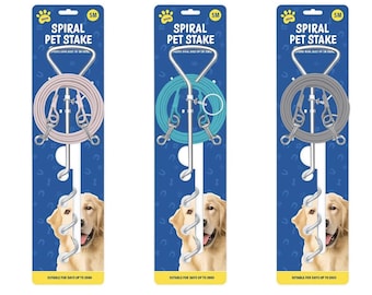 Heavy Duty Dog Tie Out Cable & Spiral Ground Stake – 16.4ft