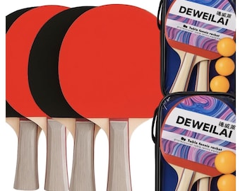 Portable Ping Pong Set – 4 Bats, 6 Balls & Carry Case