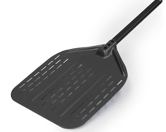 12-Inch Anodized Aluminum Pizza Peel – Perforated, Non-Stick Paddle with Detachable Handle