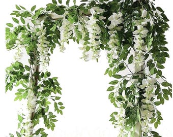 Silk Wisteria Vine Garland - 7 ft Artificial Hanging Flowers