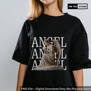 Diseño de camiseta con alas de ángel PNG: Clipart religioso (Descarga digital)