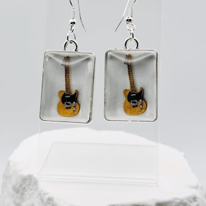 Pendientes de guitarra "Mutt" de Bruce Springsteen - Pendientes icónicos del rock and roll - Joyas inspiradas en Boss - Regalo de rock clásico