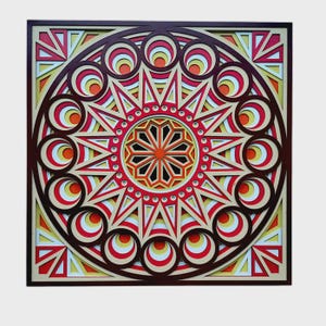 Arte de pared de mandala 3D: madera en capas, decoración bohemia para el hogar