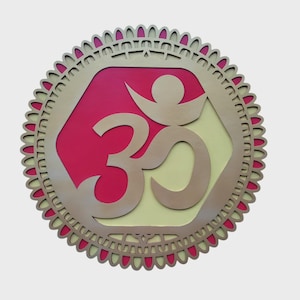 3D Wooden Om Mandala Wall Art: Spiritual Meditation Decor