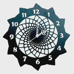 Spiral Wooden Wall Clock: Modern Geometric Home Decor, 15 Inch