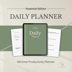 Minimal Digital Planner Essential Edition – Eenvoudige productiviteitsplanner, dagpagina's, sjabloon voor doelenplanner, minimalistische planner