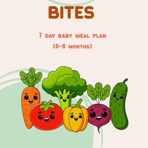 Baby Food Meal Plan 6-8 Months: First Foods Guide (Digital Download PDF)