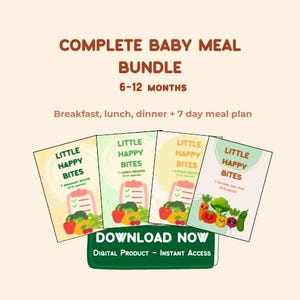 Pacchetto di ricette per alimenti per neonati (6-12 mesi): pasti sani fatti in casa per un'alimentazione senza stress (download digitale)