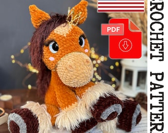 Plush Horse Crochet Pattern - printable PDF