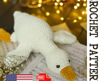 Plush Goose Crochet Pattern - printable PDA crocheted toy for games or the decor of your home.