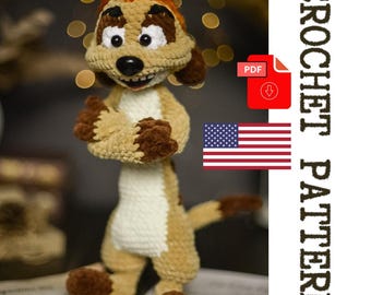 Plush Meerkat Crochet Pattern - printable PDF A crocheted toy for games or the decor of your home.