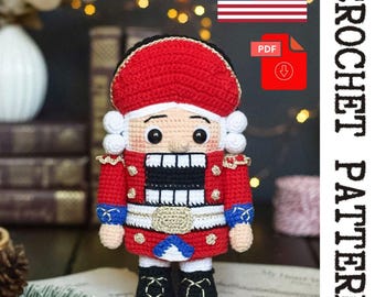 The Nutcracker Crochet Pattern - printable PDF A crocheted toy for games or the decor of your home.