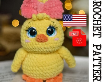 Plush Chicken Crochet Pattern - printable PDF A crocheted toy for games or the decor of your home.