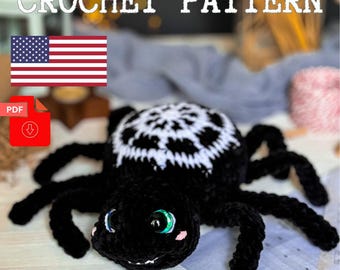 Plush Spider Crochet Pattern - printable PDF A crocheted toy for games or the decor of your home.