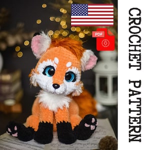 Plush Fox Crochet Pattern - printable PDF A crocheted toy for games or the decor of your home.