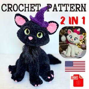 Plush Kitty Crochet Pattern - printable PDF A crocheted toy for games or the decor of your home.