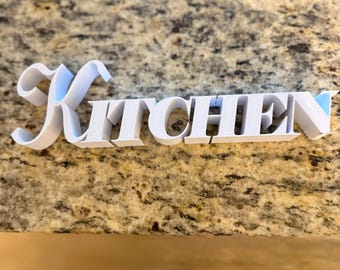 Custom 3D Printed Word Sign: Personalized Home Decor, 11.5 Inch Wall Art